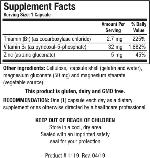 Biotics Research B6 B1 Plus Zinc Supplies Active Forms of B Vitamins, 5mg Highly Bioavailable Zinc, 90 Caps