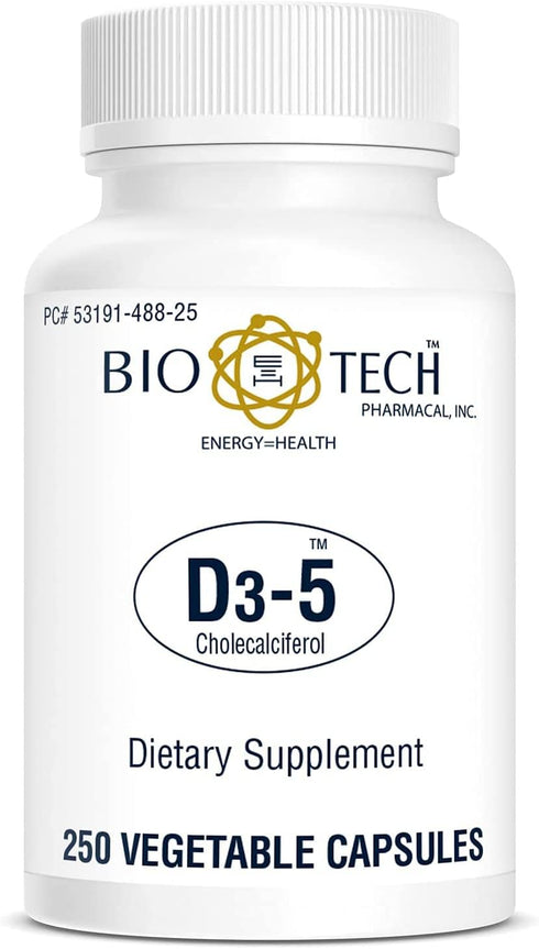 Bio-Tech Pharmacal Vitamin D3 (D3-5 5k IU), 250 Veg Count