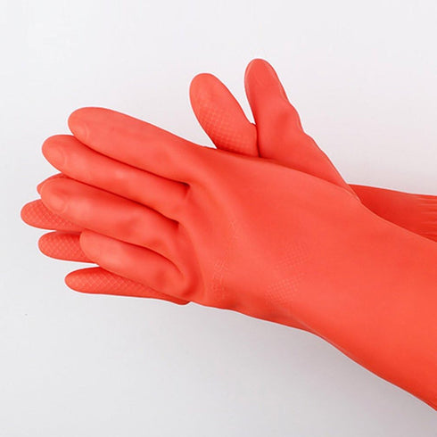 Household Rubber Latex Cleaning Gloves - Long Reusable Kitchen Natural Rubber Wash Gloves