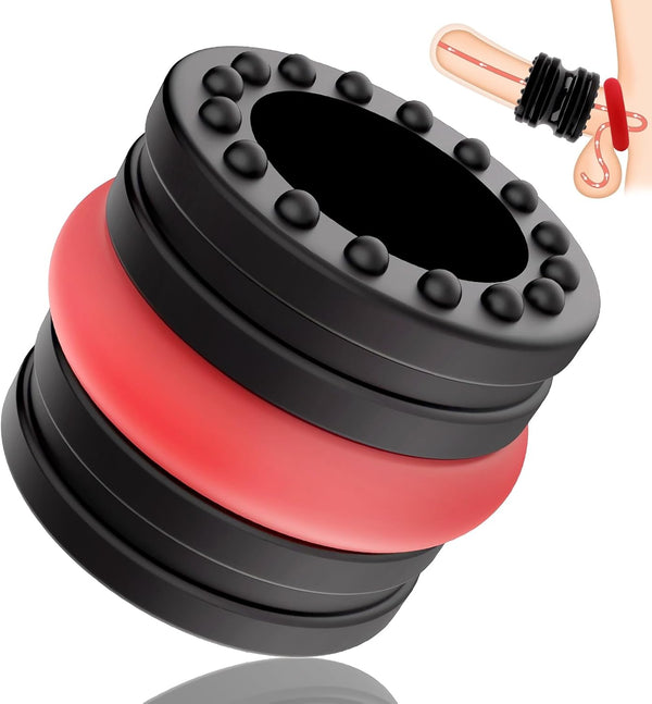 Sex Toys Cock Ring for Men Delay Ejaculation, Double Penis Ring Silicone