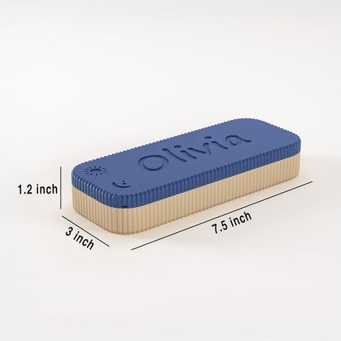 LUJU STUDIO 7 Personalized Weekly Pill Organizer with Custom Name, Travel Size Day AM PM Pill Box with Lid, Medication