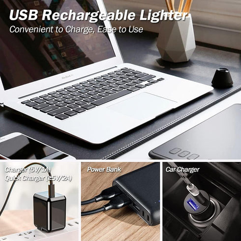 Electric Candle Lighter - Rechargeable USB Arc Windproof Flameless Plasma Lighter with Long Stick, Perfect for BBQ