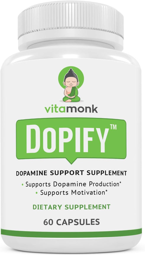 VitaMonk Dopify Dopamine Supplement with Uridine Monophosphate, Mucuna Pruriens, L-Theanine, 60 Capsules