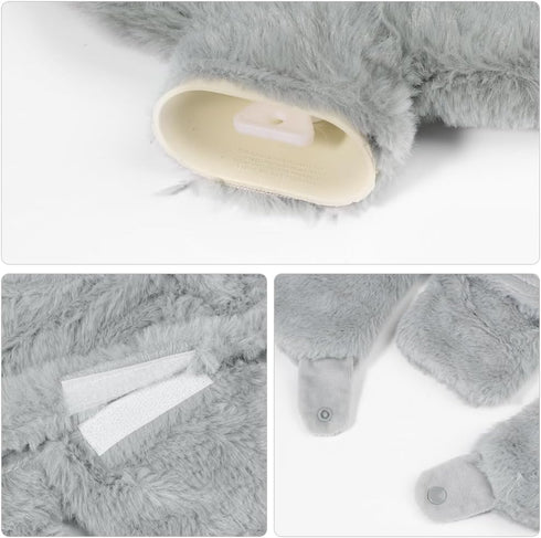 PENINSULA LOVE 1L U Shaped Hot Water Bottle Hot Water Bag with Detachable Cover Soft Plush Neck Warmer for Neck