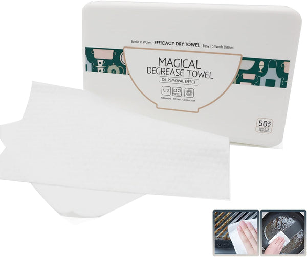 Multi-Surface Cleaning Wipes, Loaded with Dish Soap, Reusable, Ideal for Cleaning Kitchens (50 Pcs Per Box)