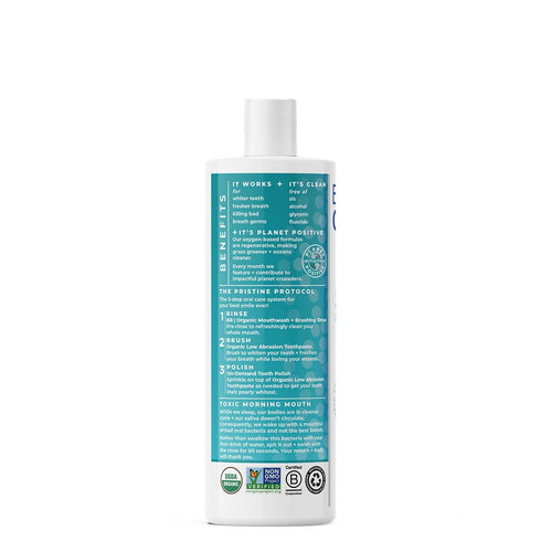 Essential Oxygen Certified BR Organic Brushing Rinse, All Natural Mouthwash for Whiter Teeth, 16 Ounce