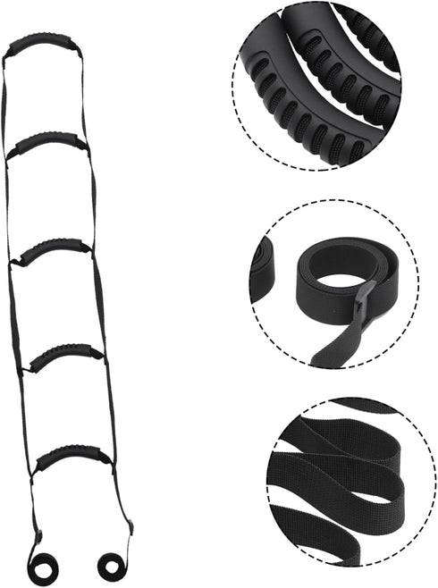 PartyKindom Elderly Assistance Bed Ladder Adjustable Straps Supportive Pull-up Assist Device for Seniors and Disabled