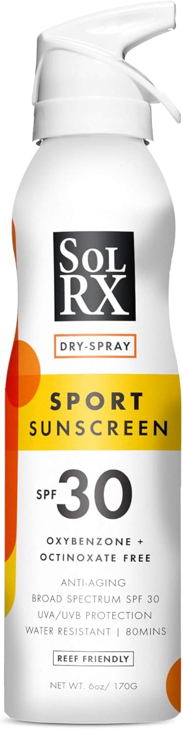 SolRX SPF 30 Sport Sunscreen Dry Spray, 6 oz