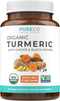 USDA Organic Turmeric Curcumin with Black Pepper and Ginger, 60 Vegan Capsules, Joint Support Supplement (2 Month
