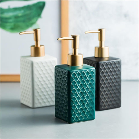REFKIT Simple Ceramic Hand sanitizer Bottled Shampoo Shower Gel Disinfectant Press Bottle Bathroom Supplies