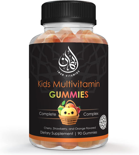 Halal Kids Multivitamin Gummies | Vitamin C, D, Zinc, A, E, B6, B12, Biotin, Folate | 90 Count, Vegetarian, Gluten Free
