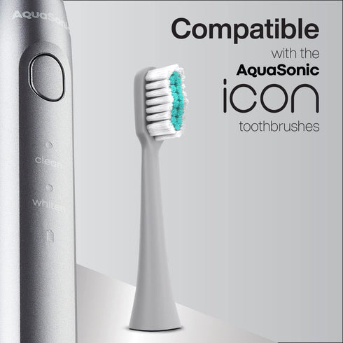 AquaSonic Icon Replacement Brush Heads | 2 Brush Heads | Compatible with AquaSonic Icon Toothbrush | for Normal &