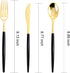 I00000 60 Pcs Gold Silverware Set - Gold Plastic Silverware - Heavy Duty Black and Gold Plastic Silverware Include 20 Plastic Forks 20 Knives 20 Spoons, Plastic Cutlery Set for Party & Mother’s Day by I00000