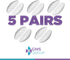 GMS Optical Anti-Slip Adhesive Contoured Silicone Eyeglass Nose Pads, 1.3mm Ultra-Thin, 5 Pair (Clear)