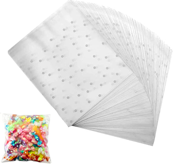 Cookie Bags, 200 Pcs 4 x 6 Self Adhesive Cellophane Treat Bags, Clear Plastic Bags for Party Gift Giving Bakery