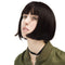REECHO 11" Short Bob Wig with Bangs, Synthetic Hair for Women, Color: Black Brown