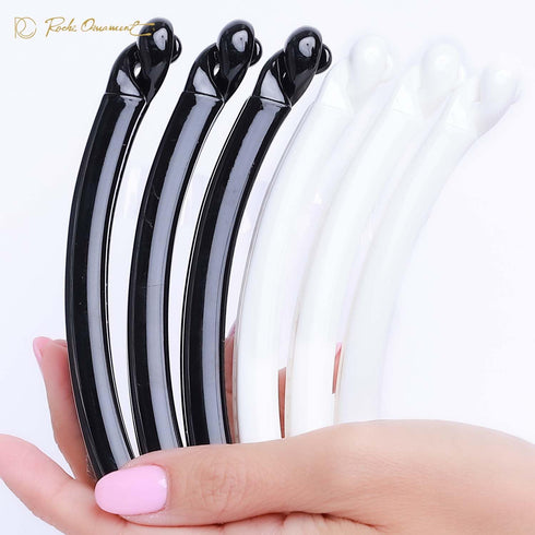 RC ROCHE ORNAMENT 6 Pcs Thin Banana Ponytail Maker Holder, Cute No Slip Grip Hair Clasp Clip for Women