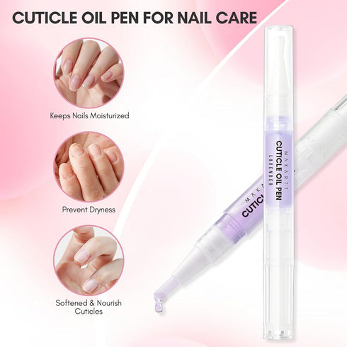 Makartt Cuticle Remover Kit, Nail Care Kit with Cuticle Oil Pen, Trimmer, Nail File & Remover Liquid