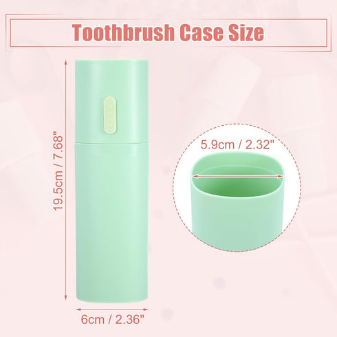 VOCOSTE 2pcs Toothbrush Travel Case, Lightweight PP Holders for Travel Business, Green Blue, 7.68"x2.36"