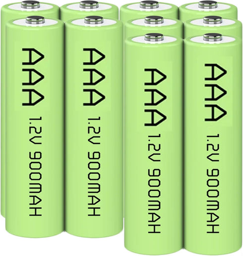 10 Packs 1.2V AAA 900mAh Ni-MH Rechargeable Batteries for Solar Lights (AAA Size)
