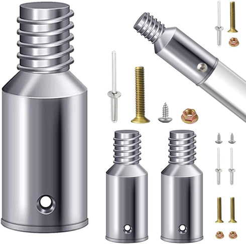 Threaded Tip Replacement Ultra Threaded Tip Repair Kit - Aluminum Extension Pole End Adapter for 1 Inch Pole