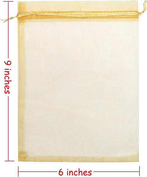 Volcanic 50PCS 6X9 Inch Sheer Drawstring Organza Gift Bag Jewelry Pouch for Party Wedding Favor Candy Display