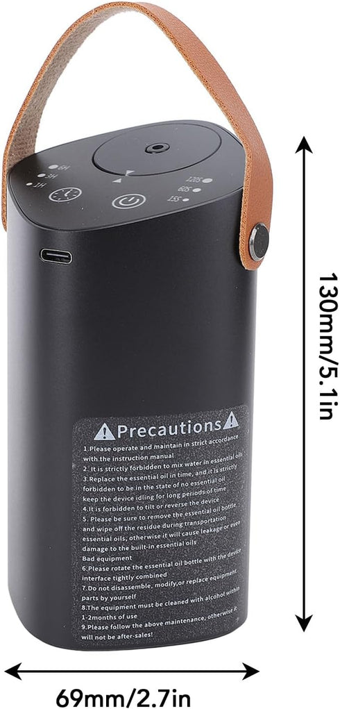 Ymiko Portable Aromatherapy Diffuser for Essential Oils Aluminum Waterless Car and Room Fragrance Machine with Timer