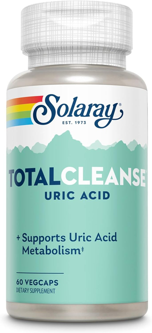 Solaray Total Cleanse Uric Acid Supplement - Joint Health with Tart Cherry Extract, 30 Serv, 60 VegCaps
