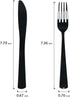 Party Essentials Party Supplies Wrapped Silverware Set Disposable, Pre Rolled Napkin and Cutlery, Forks/Knives Black, 50 Units by Party Essentials