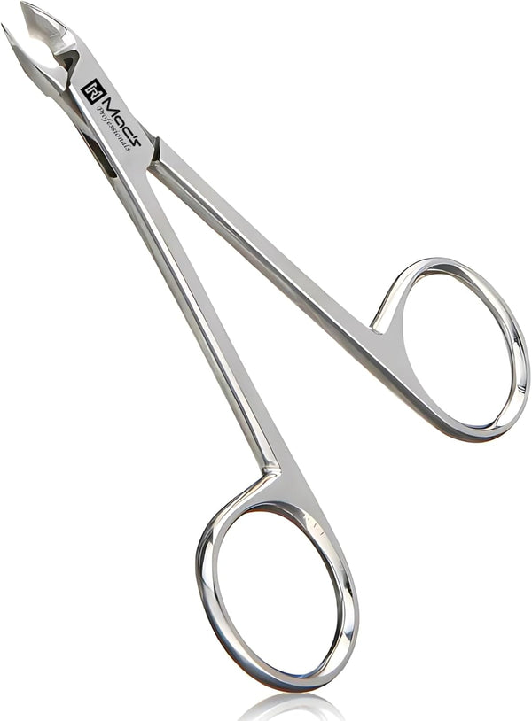 Macs Professional Cuticle Nipper, Surgical Stainless Steel Precision Half-Jaw Blades for Manicure & Pedicure