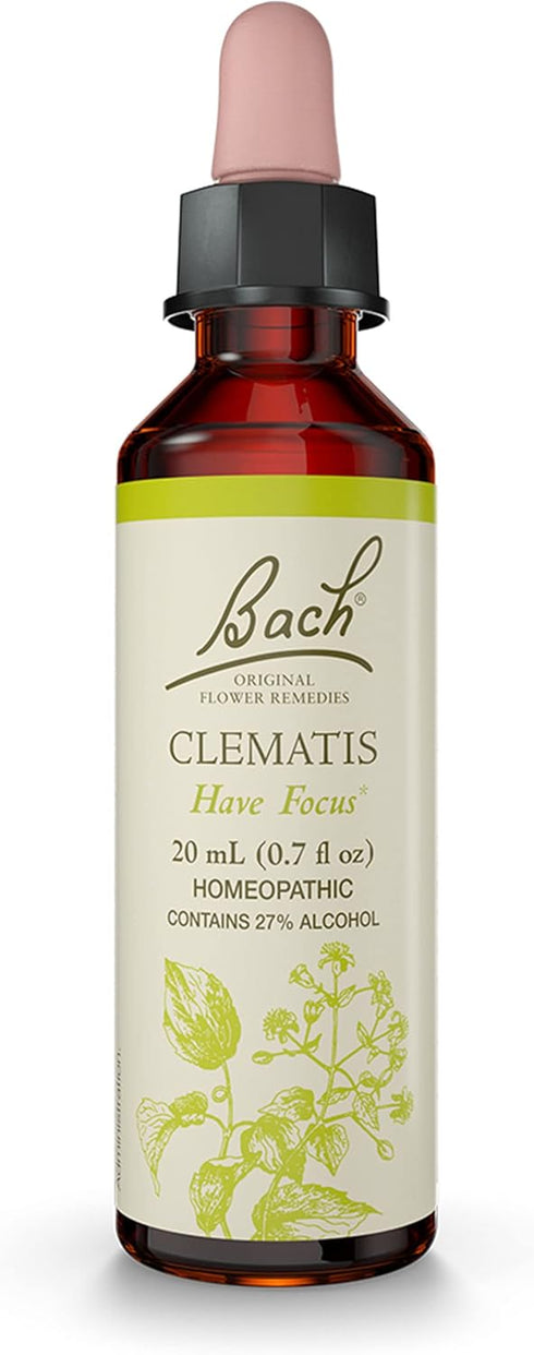 Bach Original Flower Remedies Clematis, 20mL Dropper, Natural Homeopathic Essence
