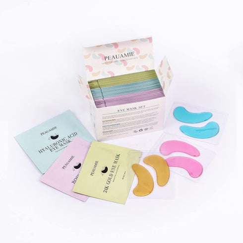 Under Eye Patches (30 Pairs), Gold Eye Mask with Hyaluronic Acid for Puffy Eyes, Dark Circles & Wrinkles Treatment