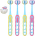 ValueBargain 4 Pack 3 3 1-12, Sided Toothbrush Kids, Soft Bristles Sided Toothbrush, Triple-Sided Design for Ages Easy