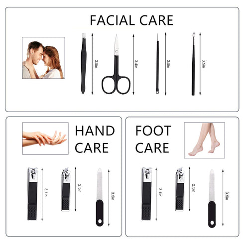 Nail Clipper Set, Portable Manicure Kit for Men with Travel Case, Toe and Finger Nail Clippers