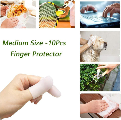 Gel Finger Protectors - Silicone Fingertips Caps for Finger Pain Relief, Trigger Finger, Arthritis (Medium)
