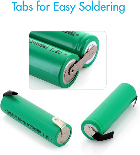 Tenergy 1.2V NiMH 2000mAh Flat Top Rechargeable AA Batteries, 10 Pack