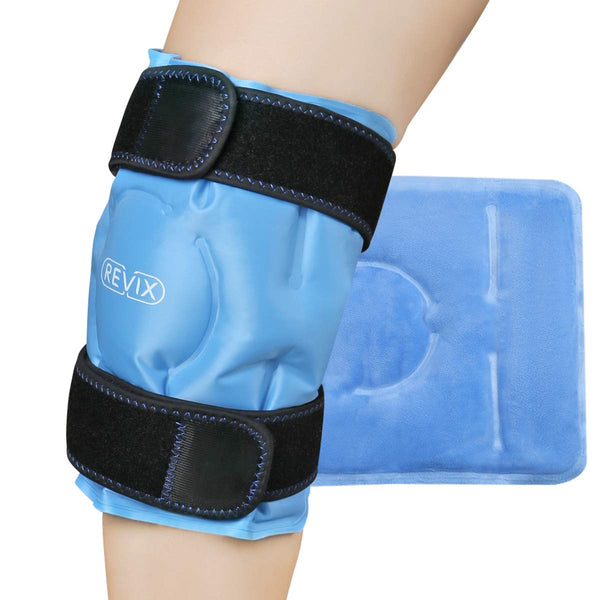 REVIX Ice Pack for Knee Pain Relief - Reusable Gel Ice Wrap for Leg Injuries, Cold Compress Therapy for Arthritis