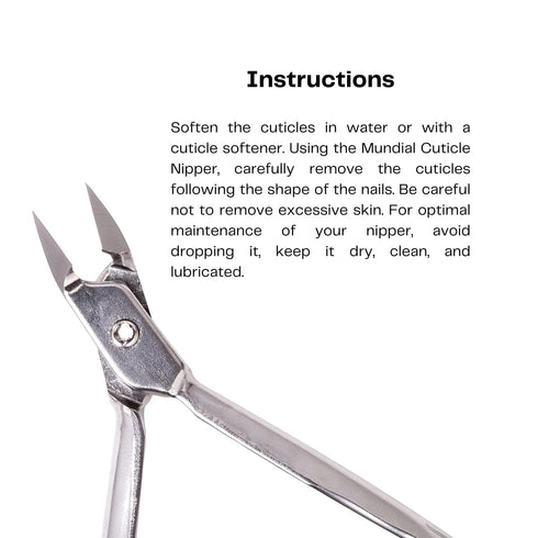 MUNDIAL 777 Professional Cuticle Nipper - Sharpened Nail Care Trimmer, Longer Stainless Steel Handle