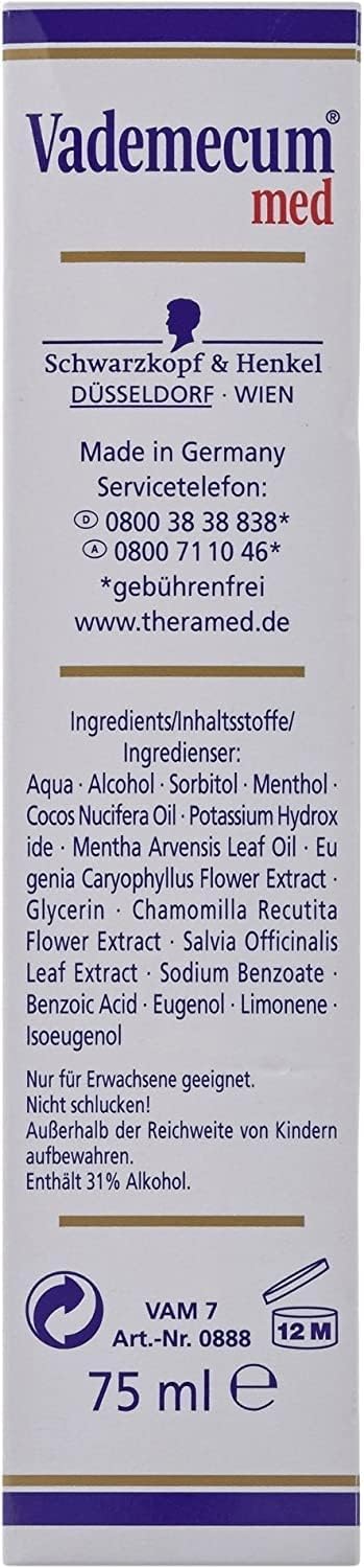 Concentrated Vademecum Mouthwash and Gargle