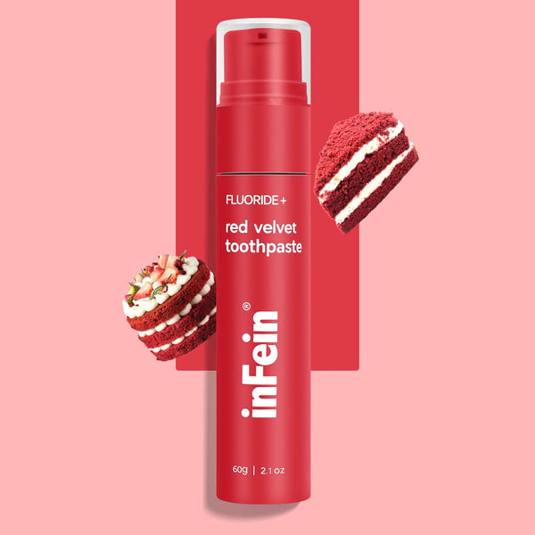 inFein Red Velvet Flavoured Fluoride Toothpaste, Indulge in Guilt-Free Sweetness for a Brighter