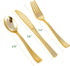 FOCUSLINE 75 Pack Gold Plastic Silverware Set - 25 Forks, 25 Knives, 25 Spoons - Heavy Duty Disposable Cutlery