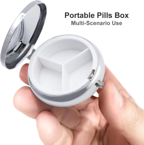 JEKYQ 3 Pillbox Pill Box Pill Case for Woman Weekly Pill Organizer with Compartments Cherry Japanese Cherry Blossom
