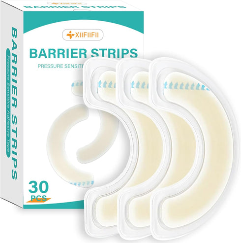 XIIFIIFII 30 Pcs Elastic Ostomy Barrier Strips, Ostomy Skin Supplies, Medical Grade Skin-Friendly