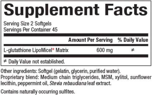 Natural Factors Glutathione LipoMicel Matrix, 300 mg, Offers Higher Absorption & Powerful Antioxidant Support, 90