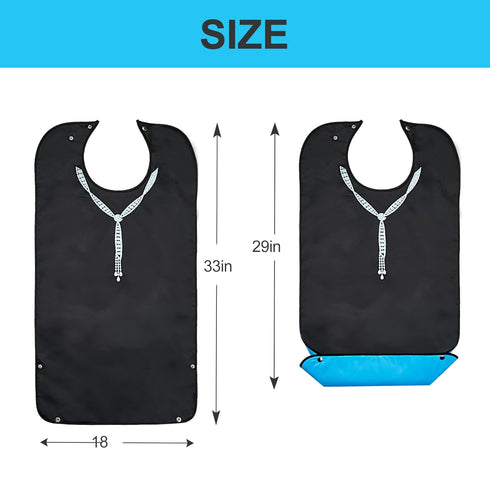 TOCKONIMN 7 packs Adult Bibs for Eating Women Washable - Senior Elegant Bib for Elderly with Crumb Catcher Reusable