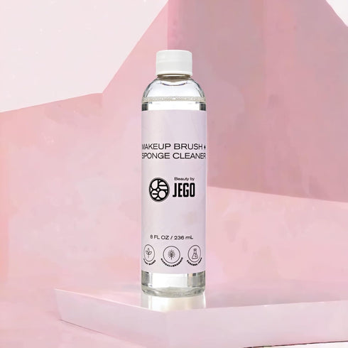 JEGO Makeup Brush Cleaner Solution - Hypoallergenic Plant-Based Liquid Cleanser for Brushes, 8 Oz