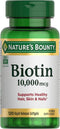 Nature's Bounty Biotin, 10,000 mcg, Rapid Release Softgels, 120 Count, Healthy Hair, Skin, Nails