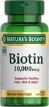 Nature's Bounty Biotin, 10,000 mcg, Rapid Release Softgels, 120 Count, Healthy Hair, Skin, Nails