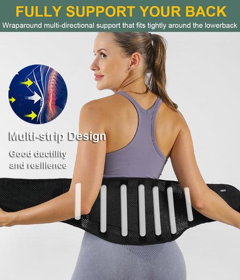 SUJAYU Lightweight Back Brace for Lower Back Pain Women Men, Adjustable Lumbar Support Waist Support Brace for Women