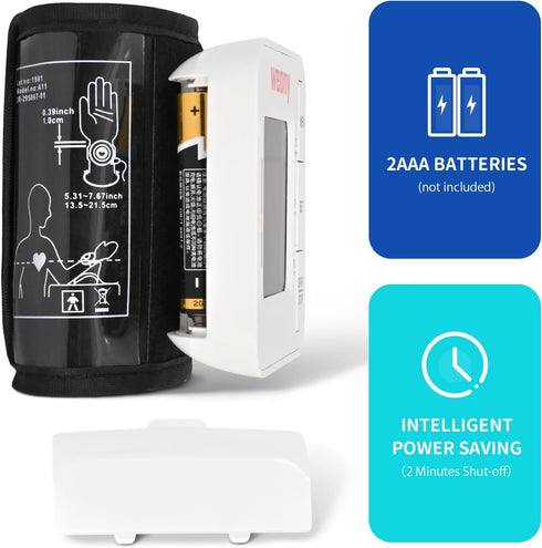 Portable Blood Pressure Monitor Wrist, Adjustable Cuff 5.3-8.5in, Large LCD, Home Use with Carrying Case